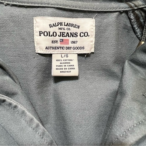 Polo Jeans by Ralph Lauren (EUC) Hooded Cargo Jacket 100% Cotton, Size Large - Picture 12 of 16